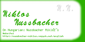 miklos nussbacher business card